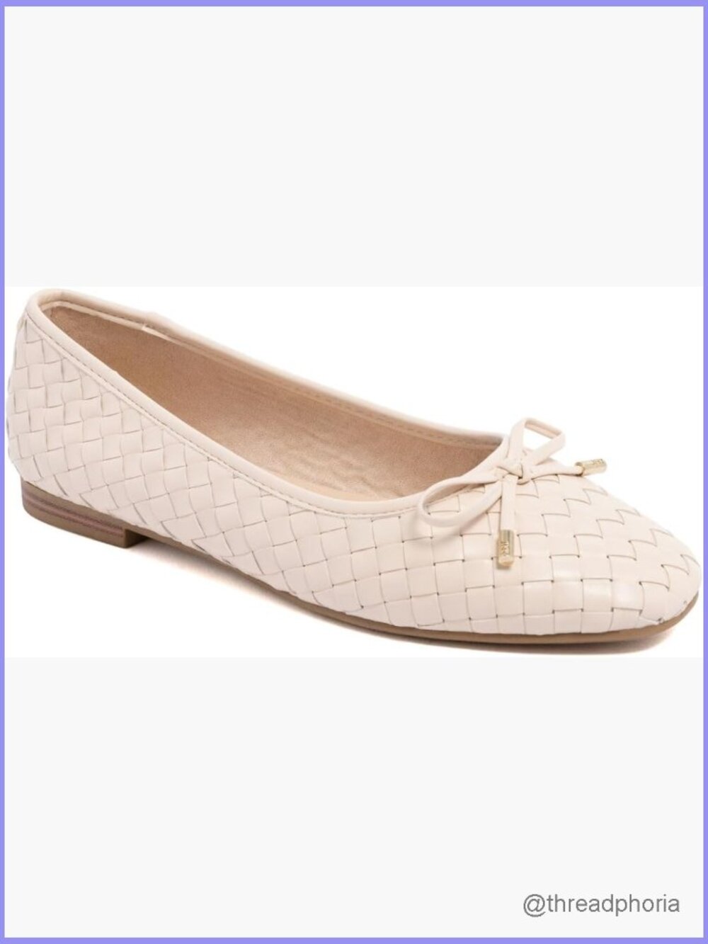 Woven Ballet Flats - Square Toe Slip On Memory Foam Comfort Shoes for Office